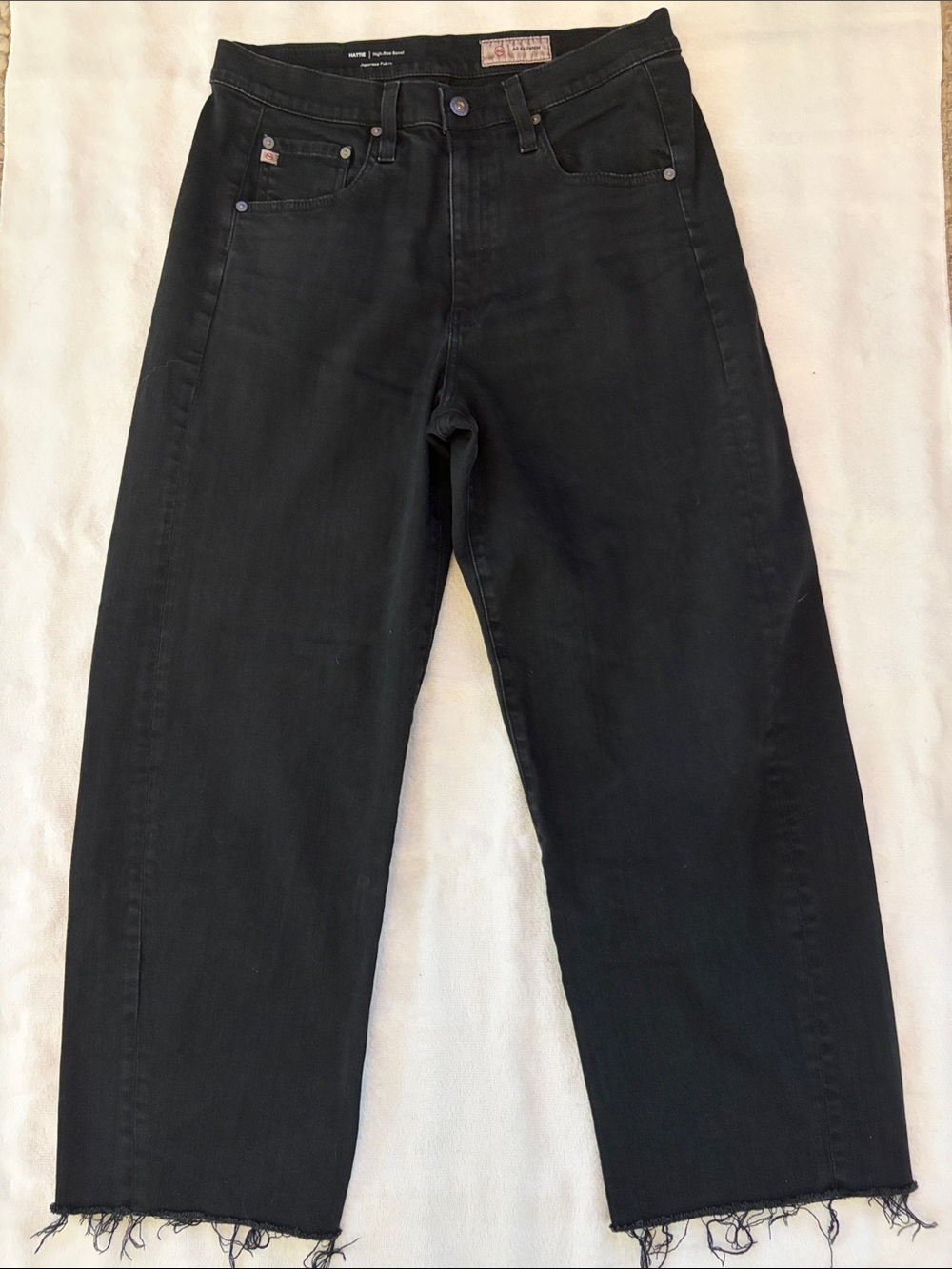 AG Hattie High Rise Barrel Jean Black Wash